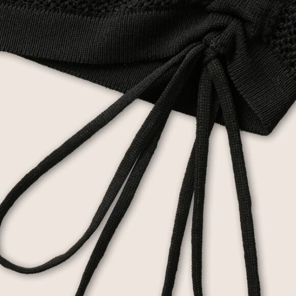 Bloomchic V Neck Cut Out Drawstring Swim Cover Up XL us size 14 - Picture 4 of 5